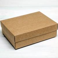 Коробка из крафт картона, 20*20*5 см, черная внутри