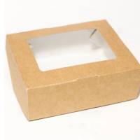 Коробка с окном из крафт картона, 20*20*2,5
